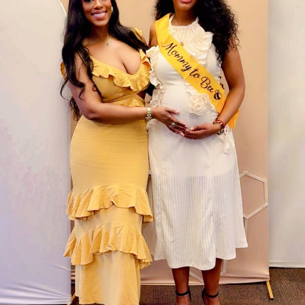 Elegant Yellow Ruffle Maxi Dress